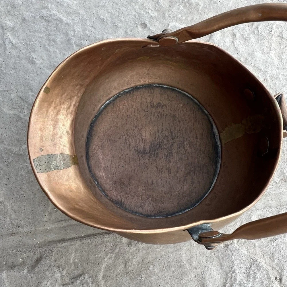 Antique Copper‎ Coal Scuttle Victorian Quality Dovetail Helmet